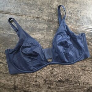 VICTORIA'S SECRET Plunge Bra Womens 36DD Blue Excellent Unlined Underwire